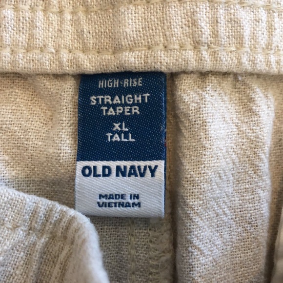 Old Navy Cream Linen Blend Tapered Ankle Pants in XLarge Tall - Picture 4 of 11